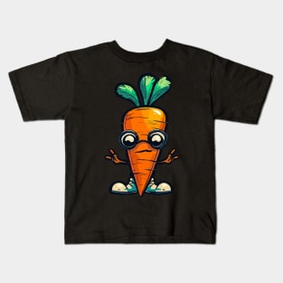 Cute funny carrot in glasses Kids T-Shirt